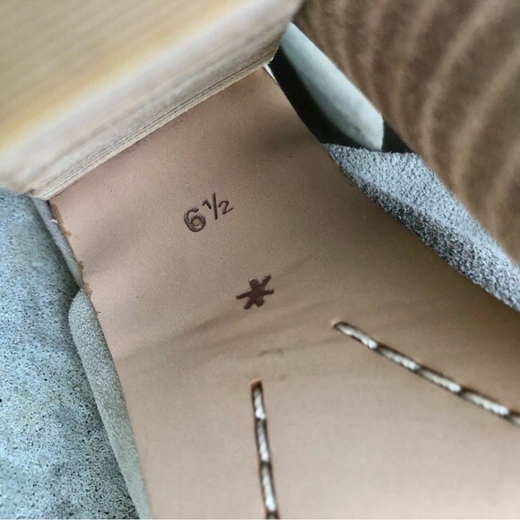 Splendid Danae Booties Shooties Shoes Stacked Heel Gray Grey Suede Tie Back 6.5 - Picture 9 of 9